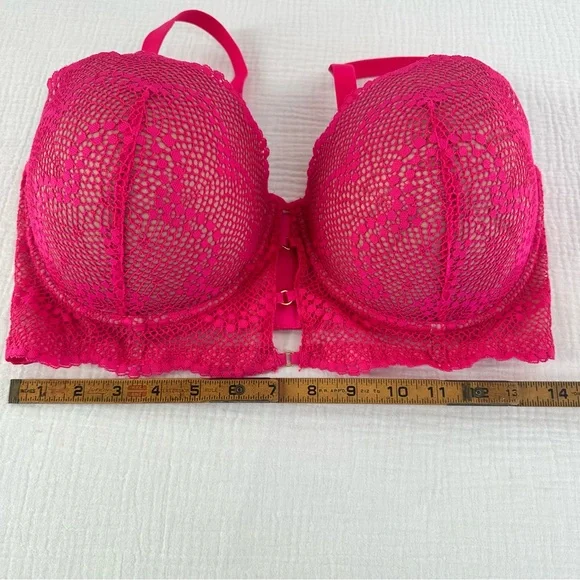 Adored by Adore Me Morgan Lace Push Up Bra Hot Pink 40DD Like New - Picture 6 of 6